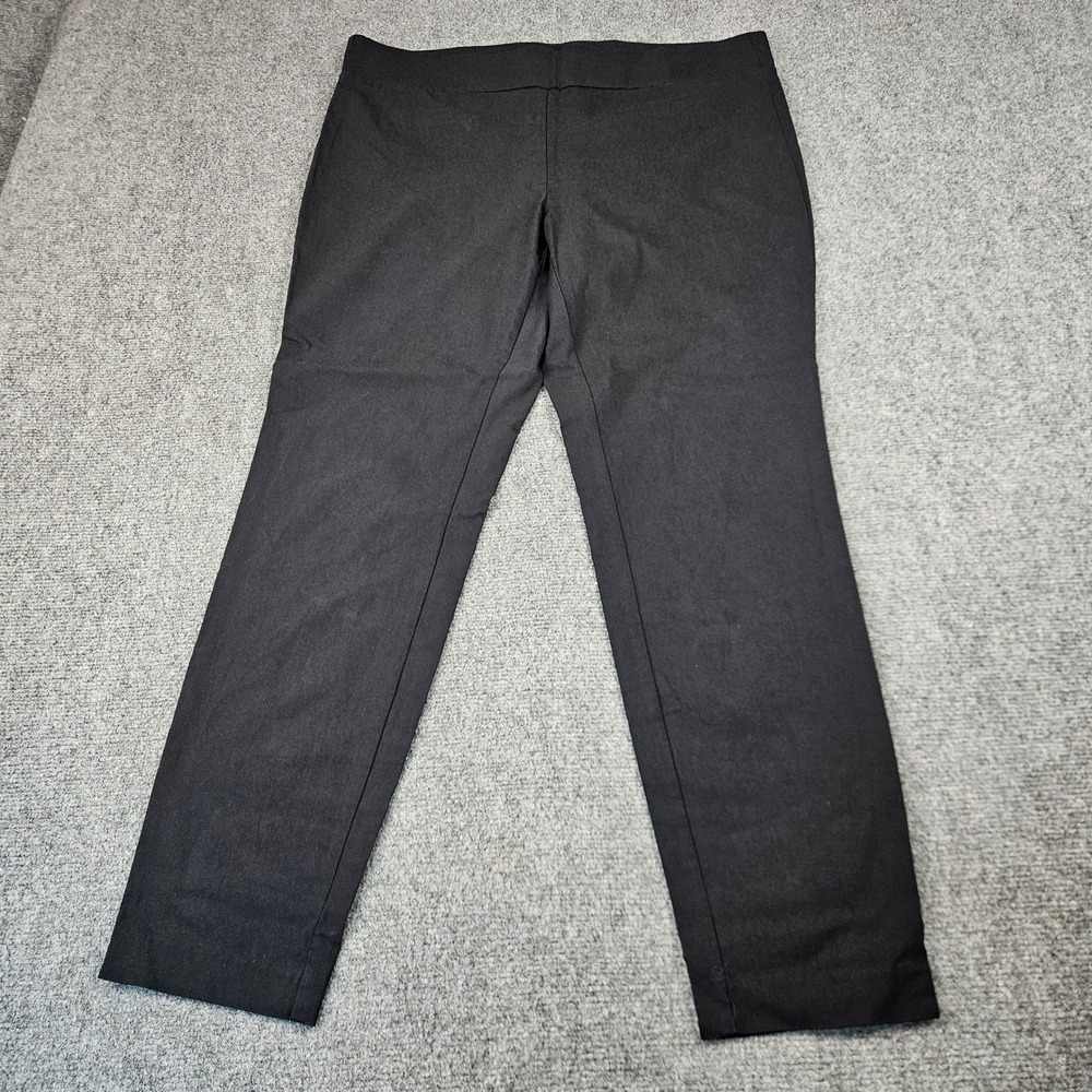 Satinato Womens Black Pull On Slim Leg Dress Pants Stretch Viscose Blend Size XL